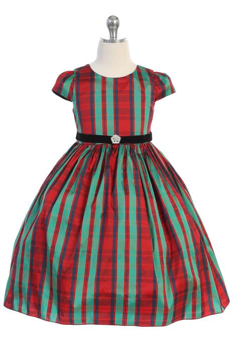 Classic Plaid Sleeve Plus Size Girl Dress