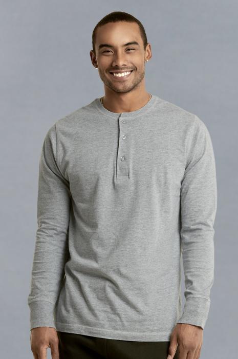 KNOCKER MEN'S HENLEY SHIRT (MHS001_H.GRY)
