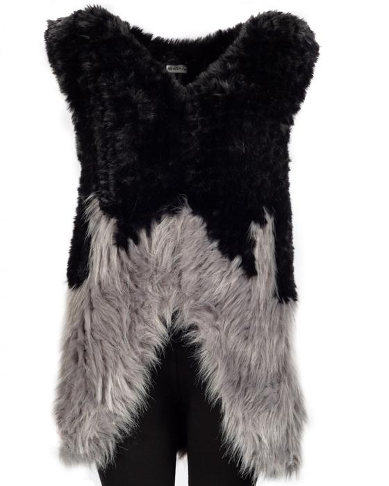 Sioni Two Toned Faux Fur Vest Jacket