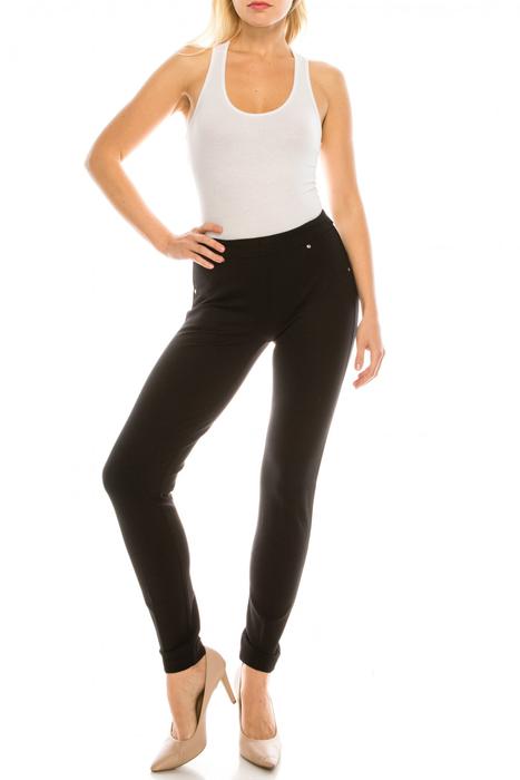 Zac & Rachel Black Skinny Pants with Silver Rivets