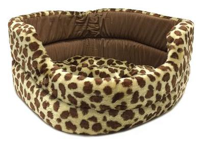 PET BED Spotted Giraffe print Plush Dog Cat Sleeper NEW!