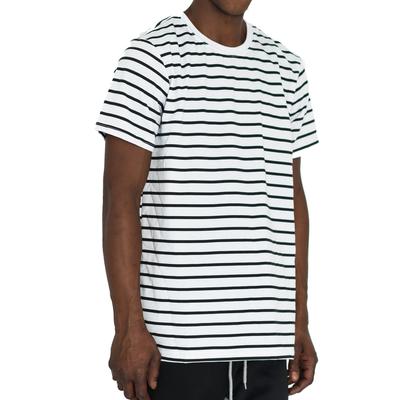 PENCIL STRIPED BOXY TEE - WHITE/BLACK