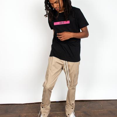 REFLECTIVE LOGO BAR TEE - BLACK
