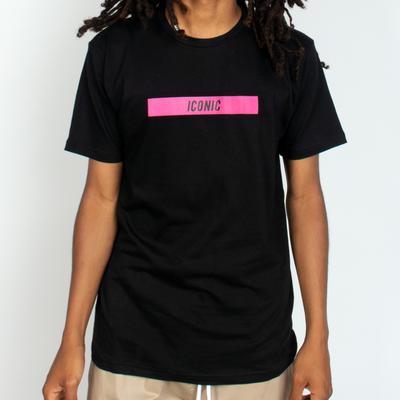 REFLECTIVE LOGO BAR TEE - BLACK