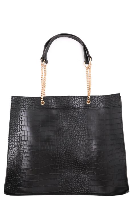 Faux Alligator Skin Square Tote Bag