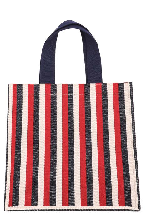 Striped Square Tote Bag