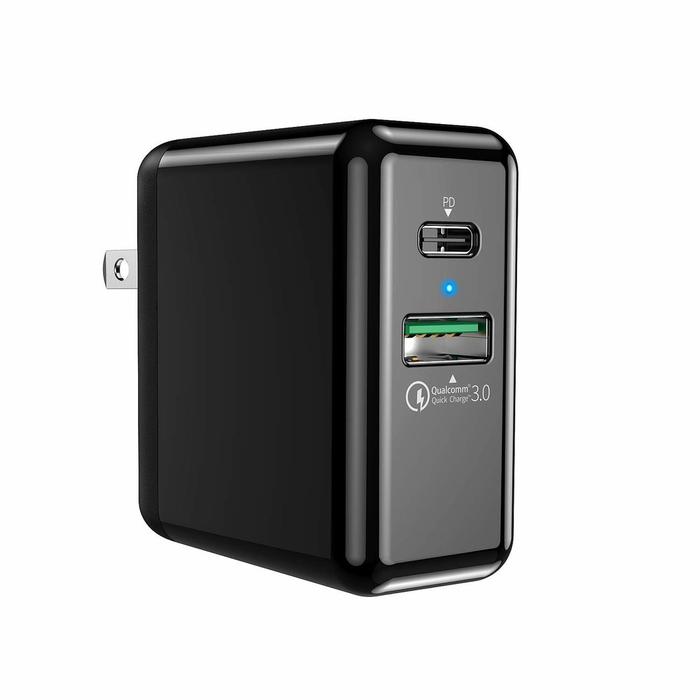 QC PD Charger,DualAxon 18W QC 3.0 Wall Charger,27.6W PD USB C Quick Charger,Dual Port Power Delivery 36W Fast Wall Charger compatible iPhone 8/X,ipad Pro,Macbook,Samsung S8/S9/Note 8,LG ThinQ and More