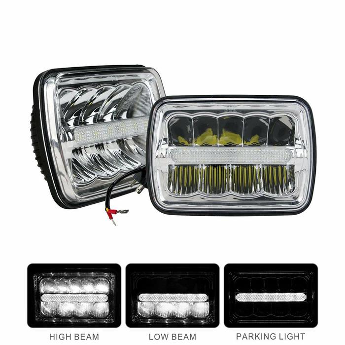 5x7(7x6) inch Led Sealed Beam(One Pair) Headlight H/Low Beam with Parking Light Replace any 200MM H6054 H6014 H6052 Style Light