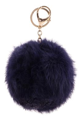 Faux rabbit fur pompom keychain