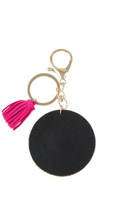 Beads and Rhinestone Decorated Evil Eye Keychain with Tassel