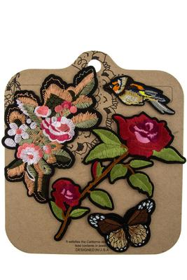 Butterfly, flower, bird iron patch