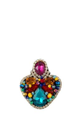 Glass Crystal and Beads Pave Brooch