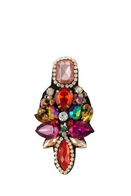 Glass Crystal and Beads Pave Brooch