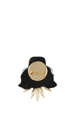 Glass Crystal and Beads Pave Brooch