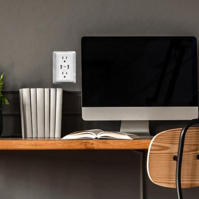 6 Port AC & 2 USB Swiviling Charging Station with Light