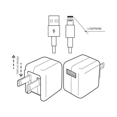 2 in 1 Lightning Travel Charging Set / Available in 2 colors