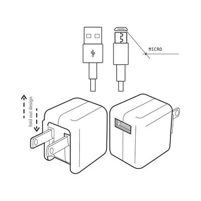 2 in 1 Micro Travel Charging Set / Available in 2 colors