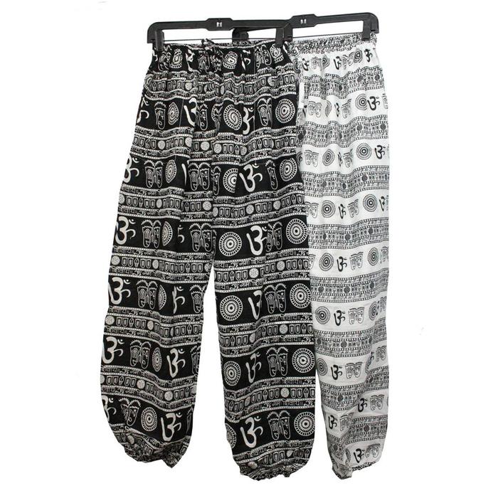 Cotton Om Print Balloon Pant
