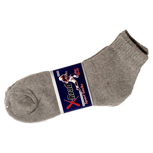 SPORT SOCKS MEN'2 PAIR ANKLE ALL GRAY 10-13