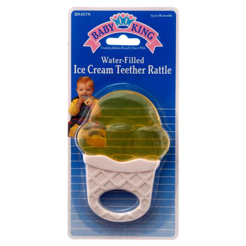 BABY TEETHER 1PC ICE CREAM CONE WATER FILLED ASST CLR #BK407