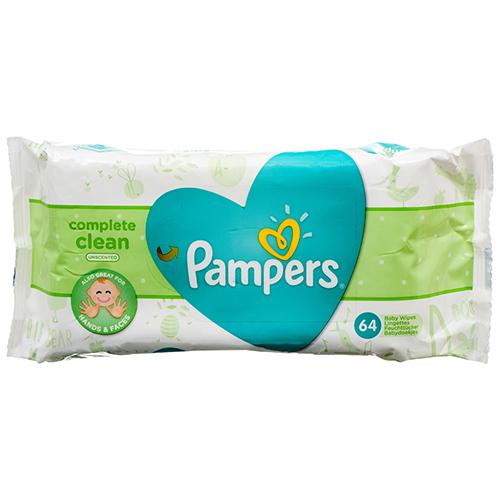 PAMPERS BABY WIPES 64 CT UNSCENTED