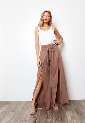 High waist split leg pants