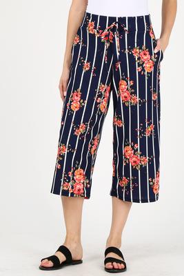 High rise print trousers