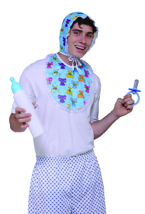 KIT-BABY BIB & BONNET BLUE