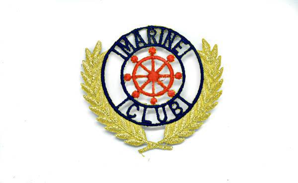 2 1/2" x 2 1/4" Marine Club Iron-on Patch- Cosplay Iron on Patch- Navy Blue Patch- Embroidered Iron On Patch- Life Preserver Patch