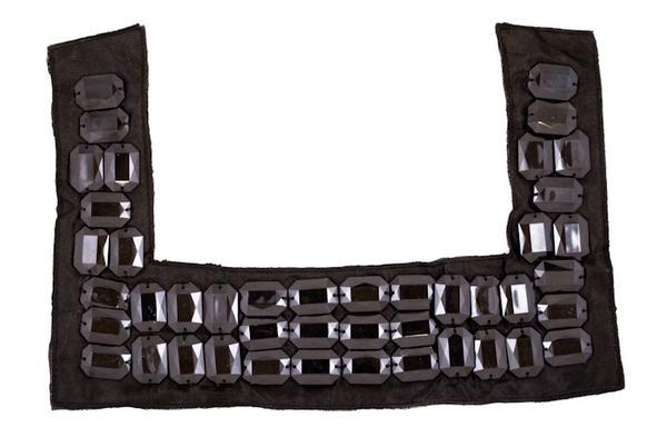 Rectangular Cut Beaded Applique on Satin Fabric Material / Sew on / Gorgeous Tops