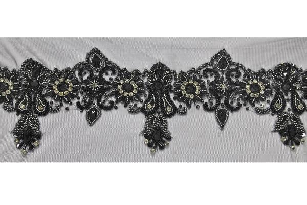 Elegant Beaded & Rhinestones Mesh trim