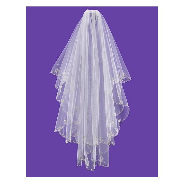 Two Layer Fleur De Lis Wedding Veil
