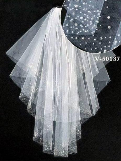 Romantic Wedding Veil with Glistening Beads