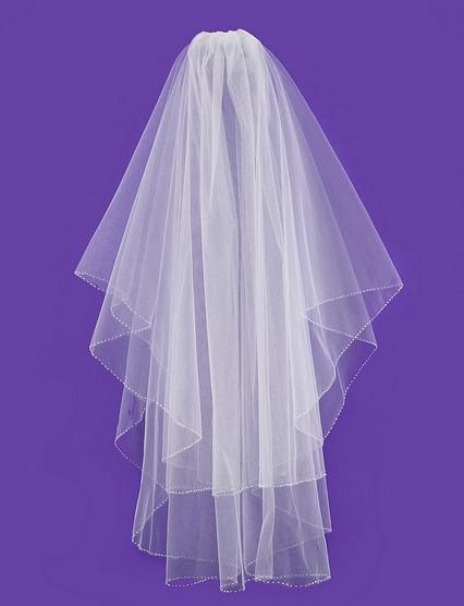 Simple Wedding Veil with Seed Beads