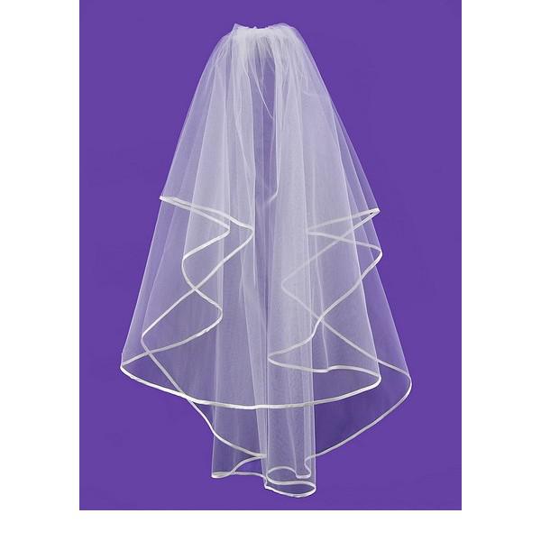 Two Layer Wedding Veil with Satin Corded Edge