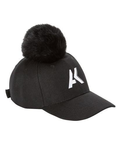 Black 'AK' Pom Pom Cap