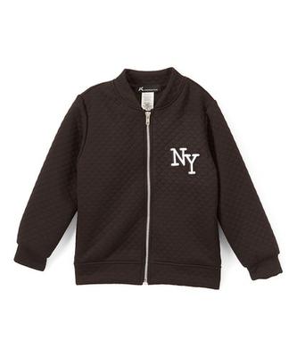 'NY' Quilted Bomber Jacket
