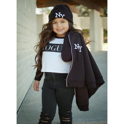 'NY' Quilted Bomber Jacket