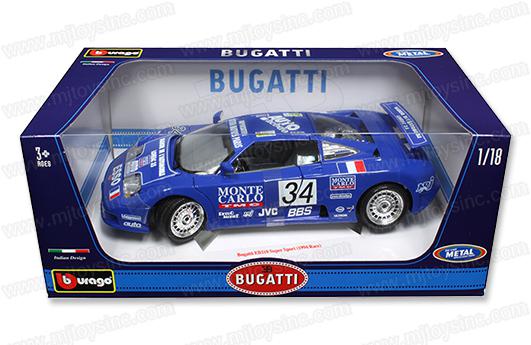 BBURAGO 1:18 PLUS BUGATTI EB110 SUPER SPORT (1994 RACE)