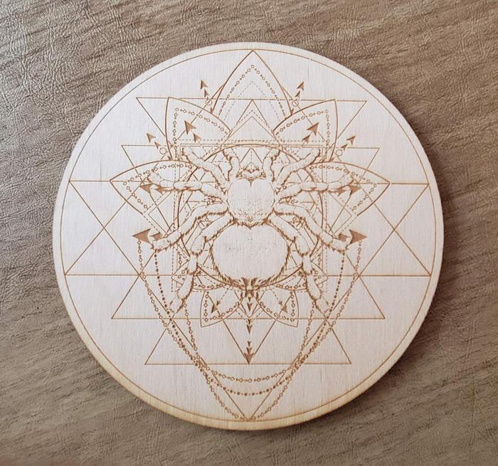 Spider Sri Yantra Crystal Grid  - Wall Art~4