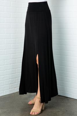 Plus Solid High Waist Maxi Skirt
