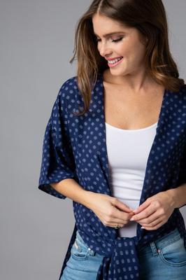 Short Sleeve Side Slit Open Cardigan