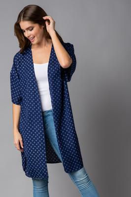 Short Sleeve Side Slit Open Cardigan