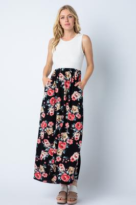 tank top floral print maxi dress