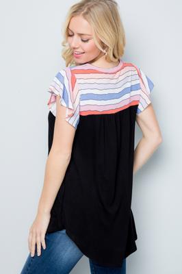 Floral Contrast Blouse Tunic