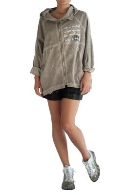 Print Hoodie (Beige Grey)