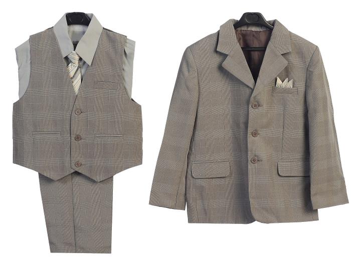 Boys Suit 5 PCS  Formal Toddler Kids Tie Clarence SK996