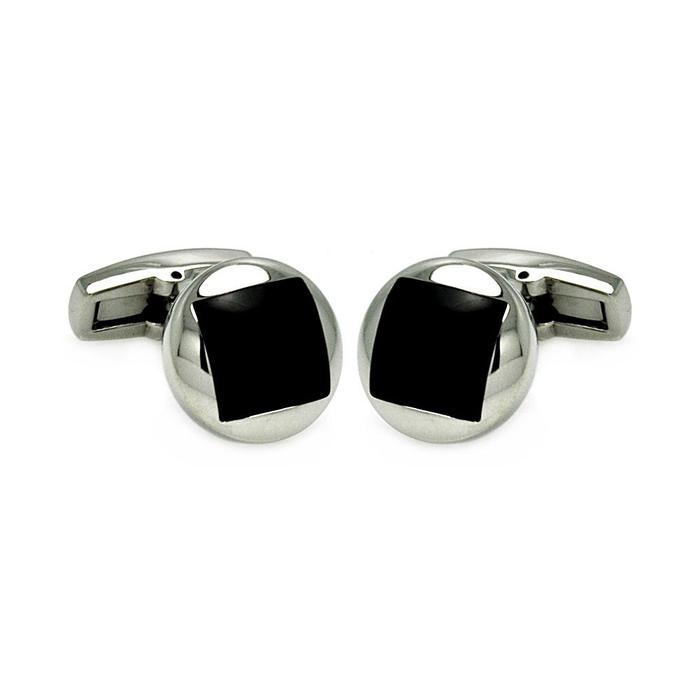 Wholesale Stainless Steel 925 Disc Enamel Cufflinks - SCU00006