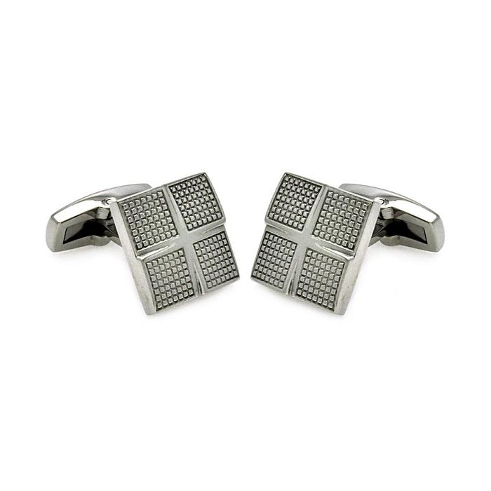 Wholesale Stainless Steel 925 Cross Square Cufflinks - SCU00003