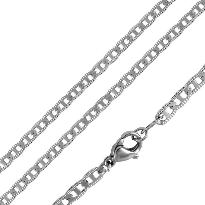 Wholesale Stainless Steel Diamond Cut Flat Marina Chain 2.9mm - SSC091